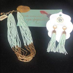 NWT Spartina 449 Sea Foam Necklace and Earrings